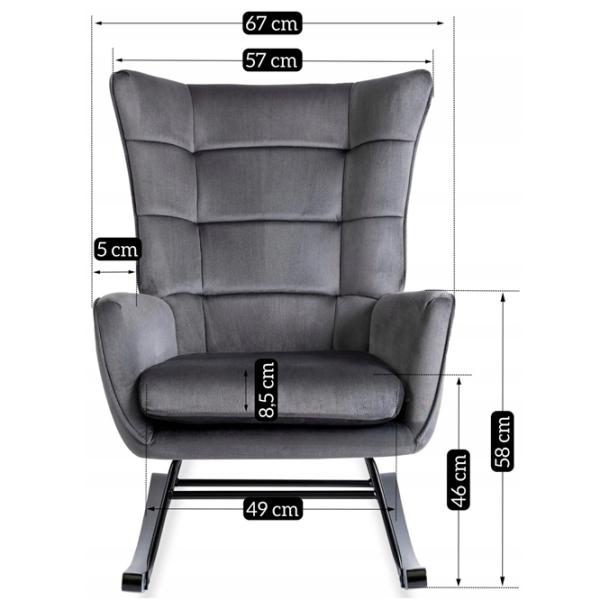 Fotoliu balansoar Mebel Elite Jackson Black Gray photo 3 Fotoliu balansoar Mebel Elite Jackson Black Gray photo 3