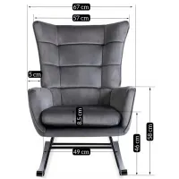 Fotoliu balansoar Mebel Elite Jackson Black Gray photo 3
