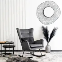 Fotoliu balansoar Mebel Elite Jackson Black Gray photo 4