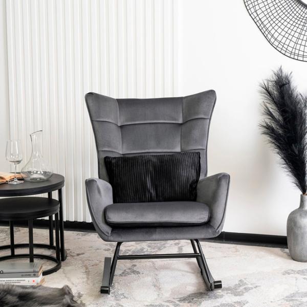 Fotoliu balansoar Mebel Elite Jackson Black Gray photo 5 Fotoliu balansoar Mebel Elite Jackson Black Gray photo 5