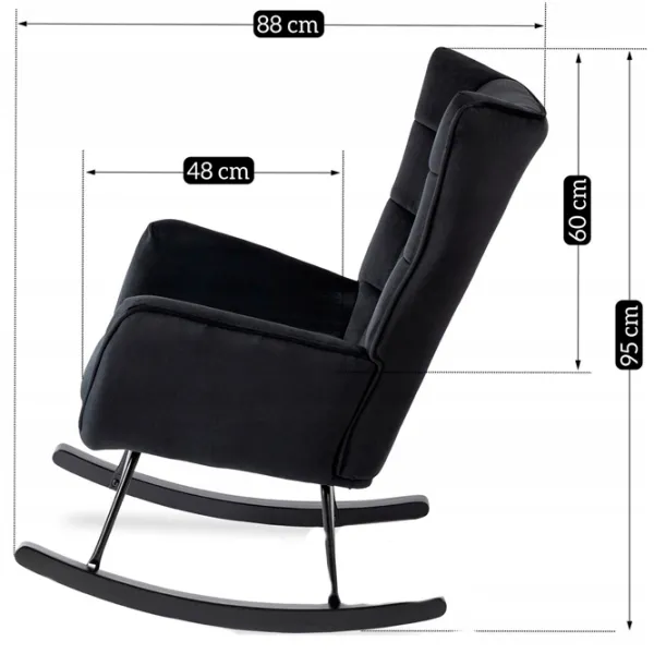 Fotoliu balansoar Mebel Elite Jackson Black Black photo 2 Fotoliu balansoar Mebel Elite Jackson Black Black photo 2