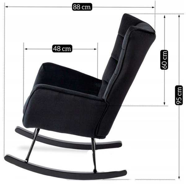 Fotoliu balansoar Mebel Elite Jackson Black Black photo 2 Fotoliu balansoar Mebel Elite Jackson Black Black photo 2