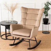 Fotoliu balansoar Mebel Elite Jackson Black Beige photo 2