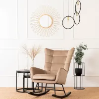 Fotoliu balansoar Mebel Elite Jackson Black Beige photo 4