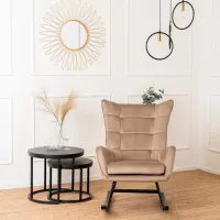 Fotoliu balansoar Mebel Elite Jackson Black Beige photo 5