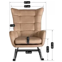 Fotoliu balansoar Mebel Elite Jackson Black Beige photo 8