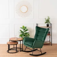 Fotoliu balansoar Mebel Elite Jackson Black Green photo 7