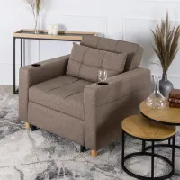 Fotoliu extensibil Mebel Elite Solor Black Beige photo 2