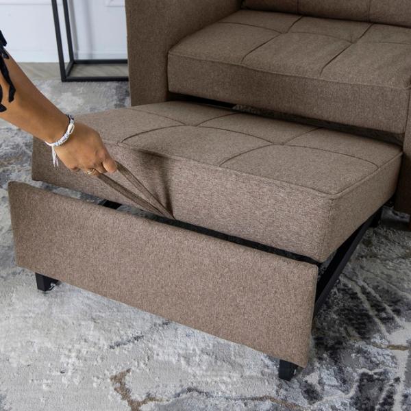 Раскладной кресло Mebel Elite Solor Черный Бежевый photo 6