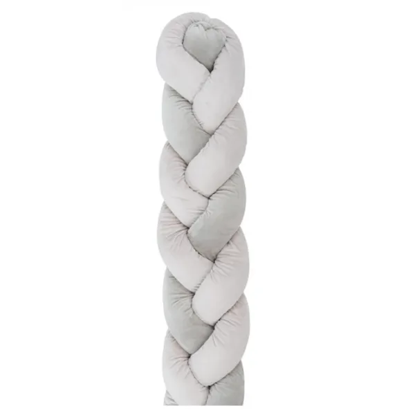 Bară de protecție impletită pentru pătuț Kikka Boo 31109050003  Grey / Pluș  photo 1