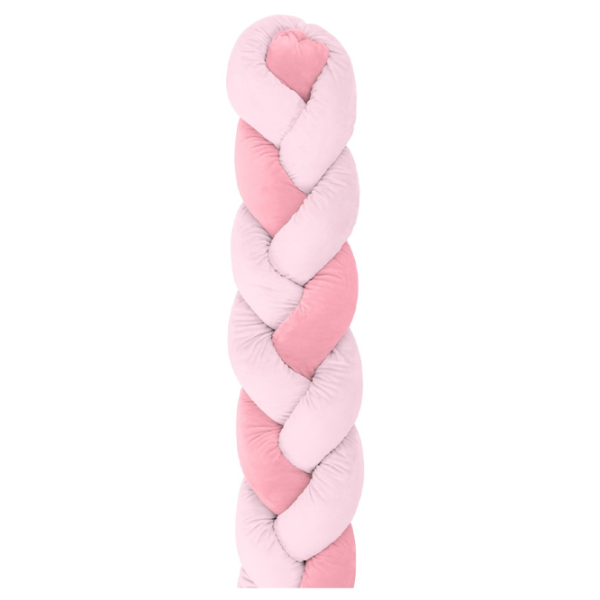 Bară de protecție impletită pentru pătuț Kikka Boo 31109050001  Pink / Pluș  photo 1