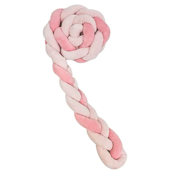 Bară de protecție impletită pentru pătuț Kikka Boo 41109050138  Pink / Pluș  photo 1