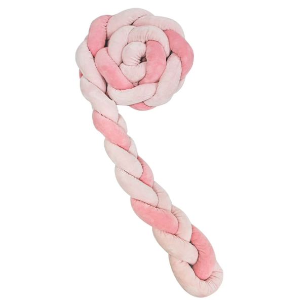 Bară de protecție impletită pentru pătuț Kikka Boo 41109050139  Pink / Pluș  photo 4