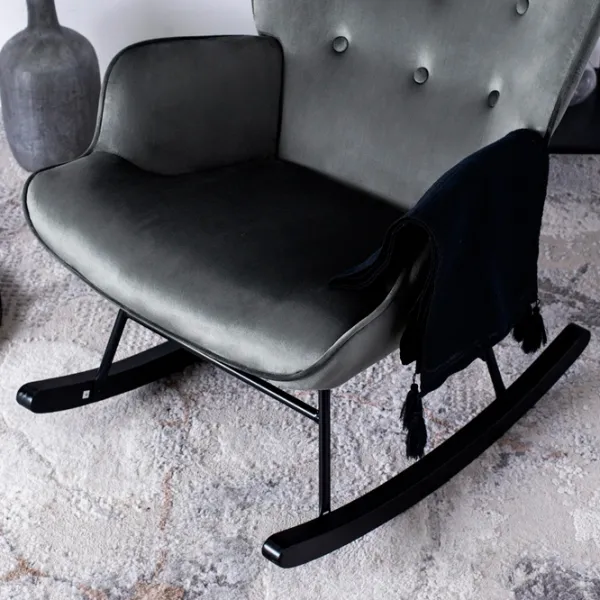 Fotoliu balansoar Mebel Elite Elis Black Gray photo 3 Fotoliu balansoar Mebel Elite Elis Black Gray photo 3