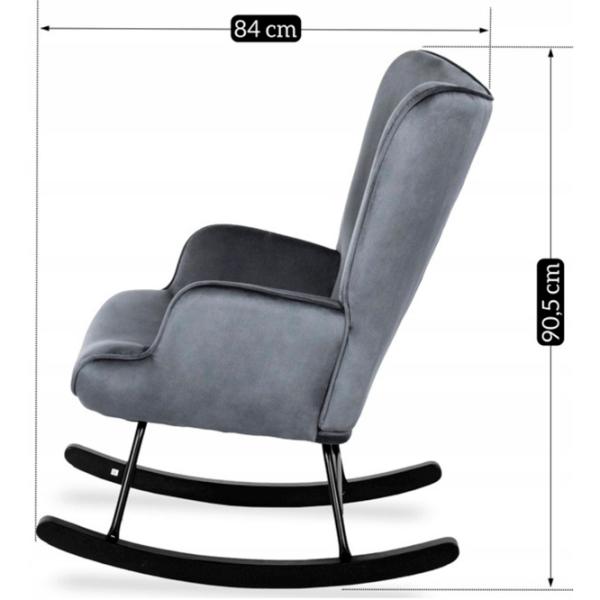 Fotoliu balansoar Mebel Elite Elis Black Gray photo 4 Fotoliu balansoar Mebel Elite Elis Black Gray photo 4