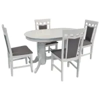 Set masă și scaune Evelin HV-31N (NV-10WP) Ovală / Lemn / White