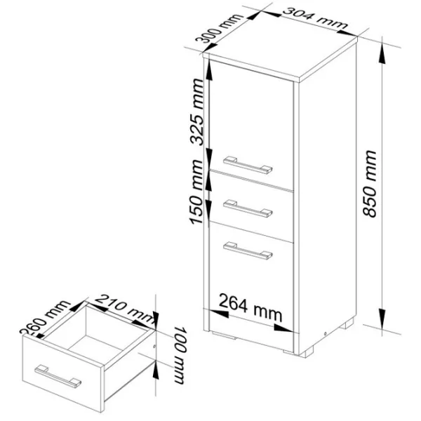 Dulap penal Akord Fin 30 2D1SZ Pe podea / PAL / White photo 4