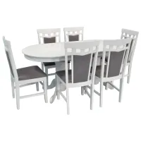 Set masă și scaune Evelin HV-31N (NV-10WP) Ovală / Lemn / Gray