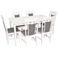 Set masă și scaune Evelin Sanflower (Deppa R NV-10WP) Dreptunghiulară / Lemn / Gray