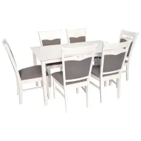 Обеденные стол со стульями Evelin Sanflower Прямоугольная / Дерево / Серый