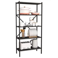 Стеллаж Nex Home 13-05-01 ЛДСП / Антрацитовый черный