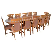 Set masă și scaune Evelin HV-33V Ovală / Lemn / Brown