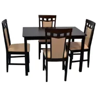 Set masă și scaune Evelin Gloria Dreptunghiulară / Lemn / Beige