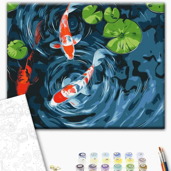 Pictură pe numere BrushMe Iaz japonez BS53999 50 x 40 cm / Orizontală photo 3