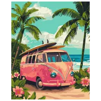 Картина по номерам BrushMe Отпуск в стиле ретро BS54093 50 x 40 см / Вертикальная