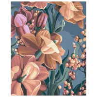 Картина по номерам BrushMe Стилизованная матиола. Диптих 2 BS53926 50 x 40 см / Вертикальная