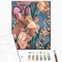 Картина по номерам BrushMe Стилизованная матиола. Диптих 2 BS53926 50 x 40 см / Вертикальная photo 2