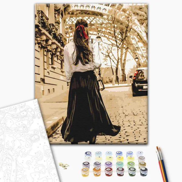 Pictură pe numere BrushMe Doamna pe străzile de la Paris BS52368 50 x 40 cm / Verticală photo 4 Pictură pe numere BrushMe Doamna pe străzile de la Paris BS52368 50 x 40 cm / Verticală photo 4