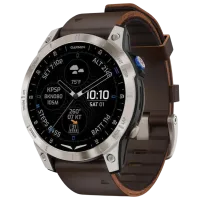 Ceas inteligent Garmin D2 Mach 1 Aviator  1.3" / 33 mm / Titanium - Brown / 010-02582-55
