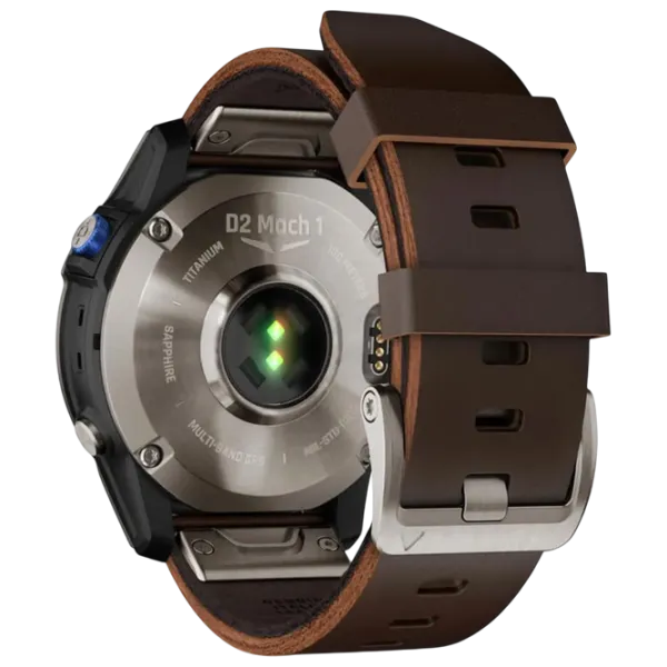 Ceas inteligent Garmin D2 Mach 1 Aviator  1.3" / 33 mm / Titanium - Brown / 010-02582-55 photo 5 Ceas inteligent Garmin D2 Mach 1 Aviator  1.3" / 33 mm / Titanium - Brown / 010-02582-55 photo 5