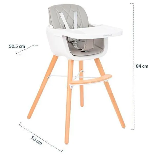 Scaun de masă Kikka Boo Woody (31004010082) / 6 luni / Gray  photo 6