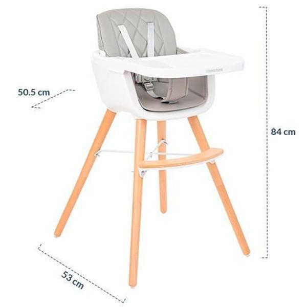Scaun de masă Kikka Boo Woody (31004010082) / 6 luni / Gray  photo 6