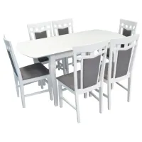 Set masă și scaune Evelin HV-29V Dreptunghiulară / Lemn / Gray