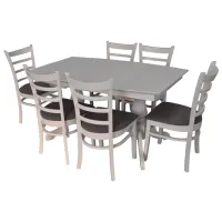 Set masă și scaune Evelin HV-32V+6 Dreptunghiulară / Lemn / Gray