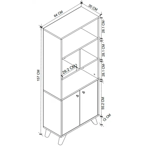 Шкаф с полками Nex Home Smyrna 157 x 64 x 30см / ЛДСП / White photo 3