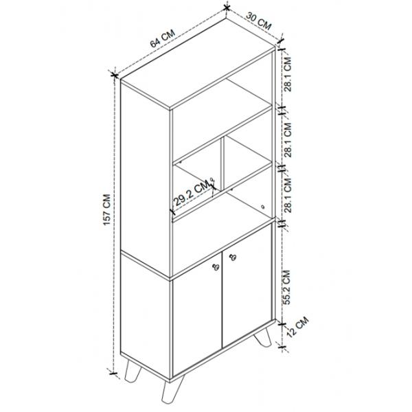 Шкаф с полками Nex Home Smyrna 157 x 64 x 30см / ЛДСП / White photo 3