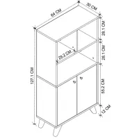 Dulap cu polițe Nex Home Smyrna 127 x 64 x 30 / LPAL / White photo 3