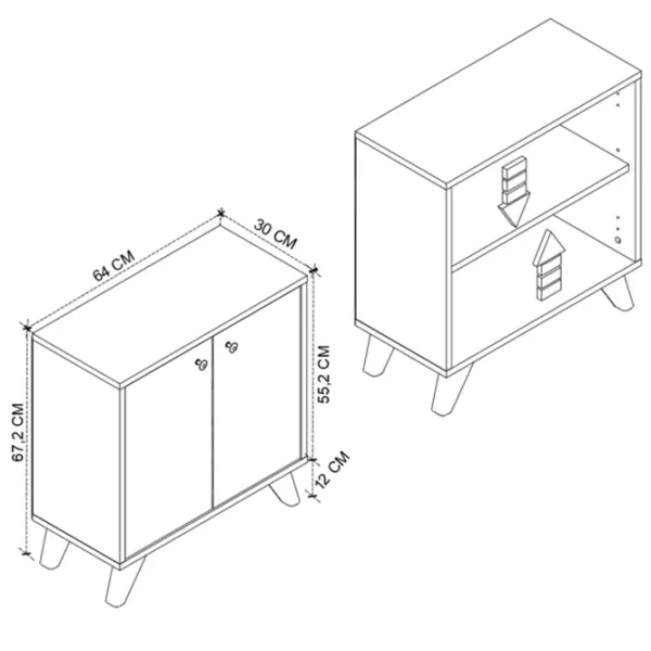Dulap cu polițe Nex Home Smyrna 67 x 64 x 30 / LPAL / White photo 4