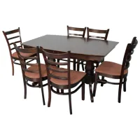Обеденные стол со стульями Evelin HV-32V+6 Прямоугольная / Дерево / Chocolate
