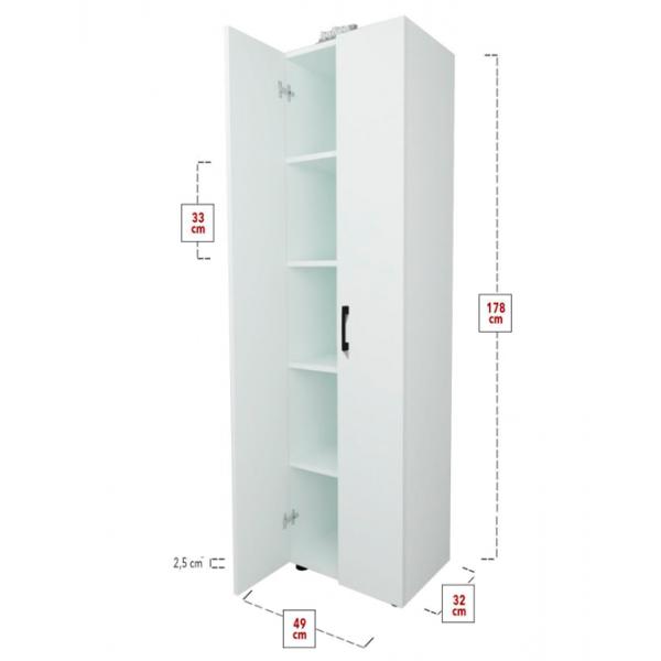 Шкаф с полками Nex Home Folder 178 x 49 x 31.8см / ДСП / White photo 4