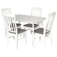 Set masă și scaune Evelin Cooper Dreptunghiulară / Lemn / Gray