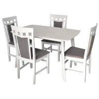 Обеденные стол со стульями Evelin Cooper Прямоугольная / Дерево / Серый