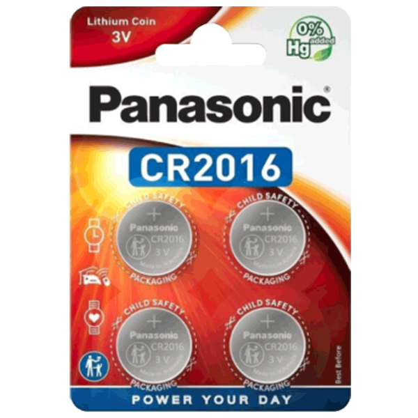 Батарейка Panasonic CR-2016EL/4B CR2016 3 В / 4 шт. photo 1