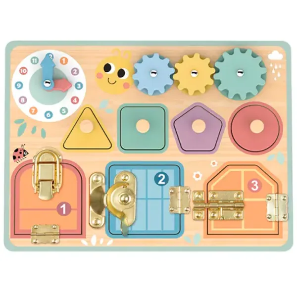 Busy board Tooky Toy Doors and Gears 3+ photo 2