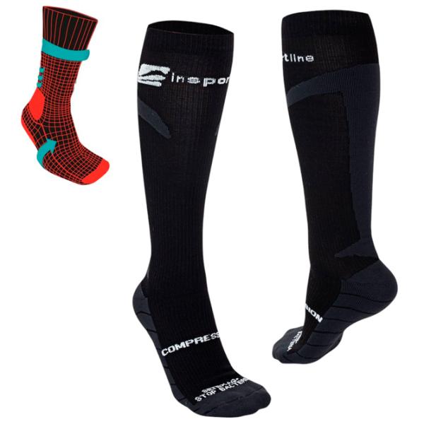 Ghetre de fotbal Insportline Compression Knee Socks Black / 43 - 45 photo 1