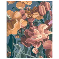 Pictură pe numere BrushMe Floarea stilizata. Diptih 1 BS53925 50 x 40 cm / Verticală